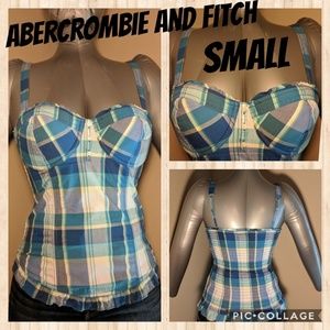 Abercrombie and Fitch bustier tank plaid small